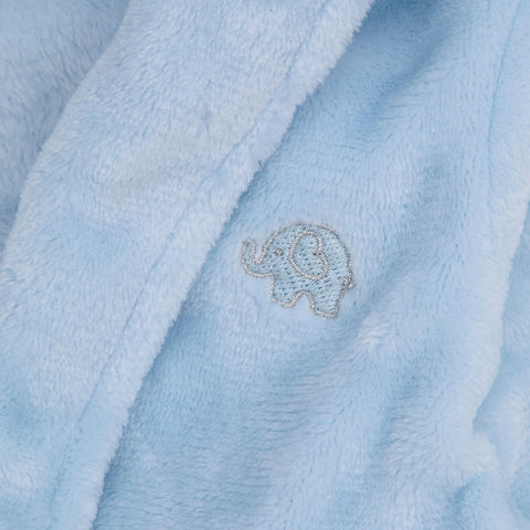 Gembroidery Personalised Baby Bathrobe Hooded Fleece Dressing Gown Super Soft Gifts Bath Robe For Boys Girls Cute Teddy Ears (0-6 Blue)