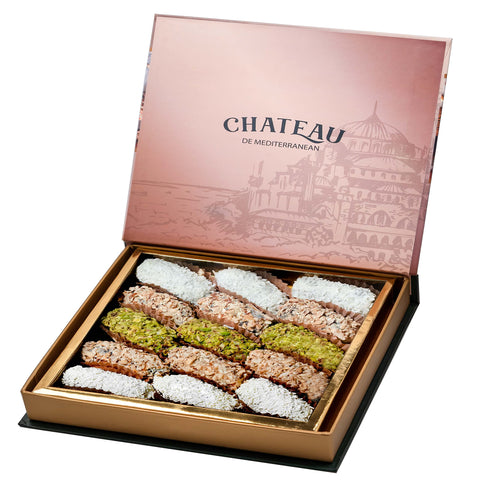 Medjool Dates Filled with Almonds And Coated in White Chocolate, Gift Box, 500g