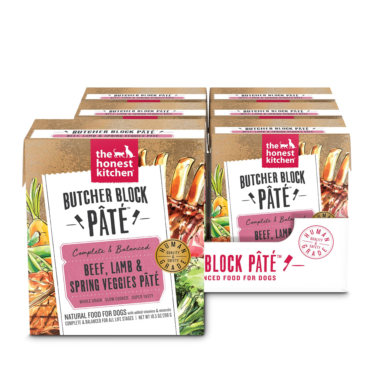 The Honest Kitchen Butcher Block PÃƒÆ’Ã†â€™Ãƒâ€ Ã¢â‚¬â„¢ÃƒÆ’Ã¢â‚¬Å¡Ãƒâ€šÃ‚Â¢tÃƒÆ’Ã†â€™Ãƒâ€ Ã¢â‚¬â„¢ÃƒÆ’Ã¢â‚¬Å¡Ãƒâ€šÃ‚Â©: Beef, Lamb & Spring Veggies Wet Dog Food, 10.5 oz (Pack of 6)