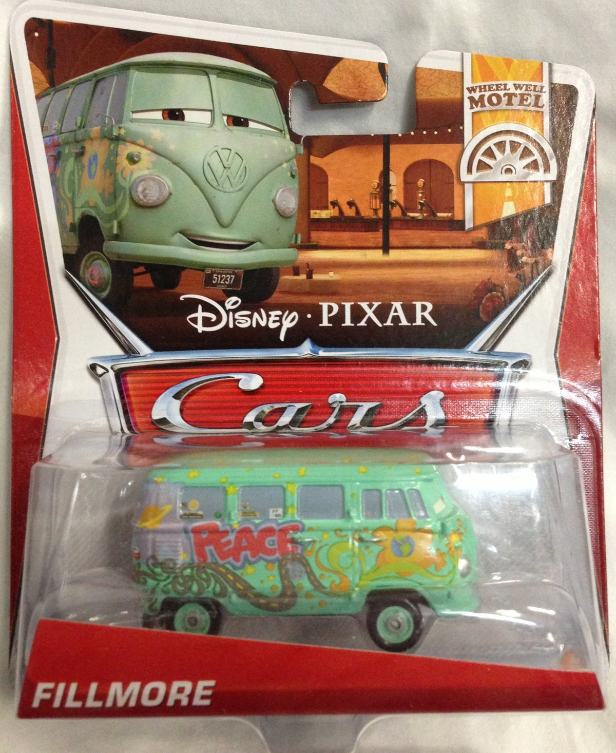 Disney / Pixar CARS Movie 1:55 Die Cast Car FILLMORE [Wheel Well Motel 6/11]