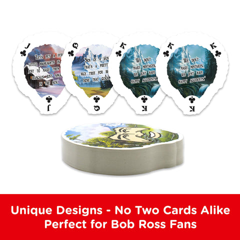 AQUARIUS Bob Ross Playing Cards - Bob Ross Shaped Deck of Cards for Your Favorite Card Games - Officially Licensed Bob Ross Merchandise & Collectibles