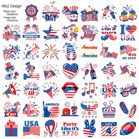 HOWAF 96pcs 4th of July Temporary Tattoos, Independence Day Tattoo Stickers for USA Patriotic Themed Party Decoration, 4th of July Face Tattoos for Kids Adults, American Themed Fake Tattoos for July 4th Party Favors Goodie Bag Fillers