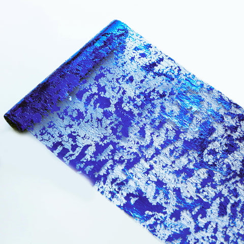 Snowkingdom 2 Pieces Royal Blue Table Runner, Sequin Glitter Foil Metallic Thin Mesh Table Runner Roll 11"x108" Blue Table Decorations for Wedding Birthday Party Christmas Graduations