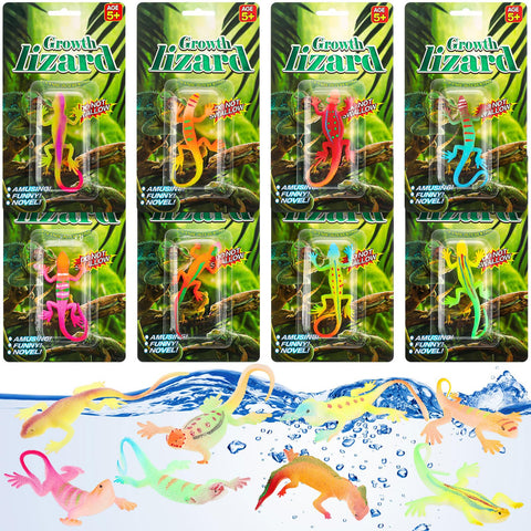 Outus 8 Pieces Growing Animal Creature Expandable Sea Creature Set Giant Grow Water Animal Grow in Water Party Supplies for Fun (Lizard)