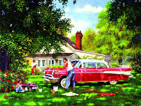 SUNSOUT INC - Wash Me - 300 pc Jigsaw Puzzle by Artist: Dave Barnhouse - Finished Size 18" x 24" - MPN# 60251
