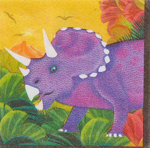 Amscan 509766 Prehistoric Dinosaurs Beverage Napkins, 16 pcs, Party Favor