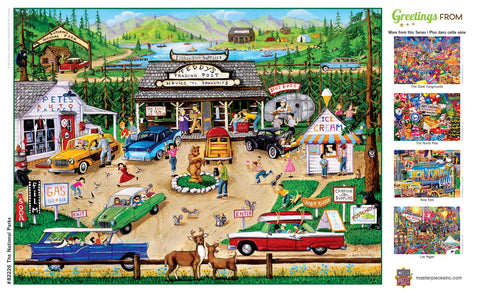 Baby Fanatics Masterpieces 550 Piece Jigsaw Puzzle for Adults, Family, Or Kids - Greetings from The National Parks - 18"x24"