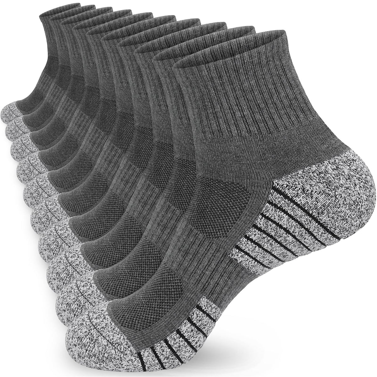 Mens Sports Trainer Socks Running Cushioned Socks for Men 9-12 Anti-Blister Cotton Breathable Athletic Tennis Hiking Socks