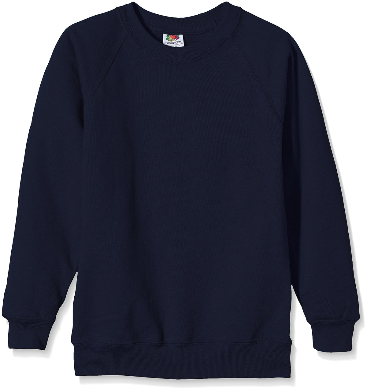 Fruit of the Loom Unisex Kids Raglan Premium Sweater, Navy, 7-8 Years (Manufacturer Size:30)