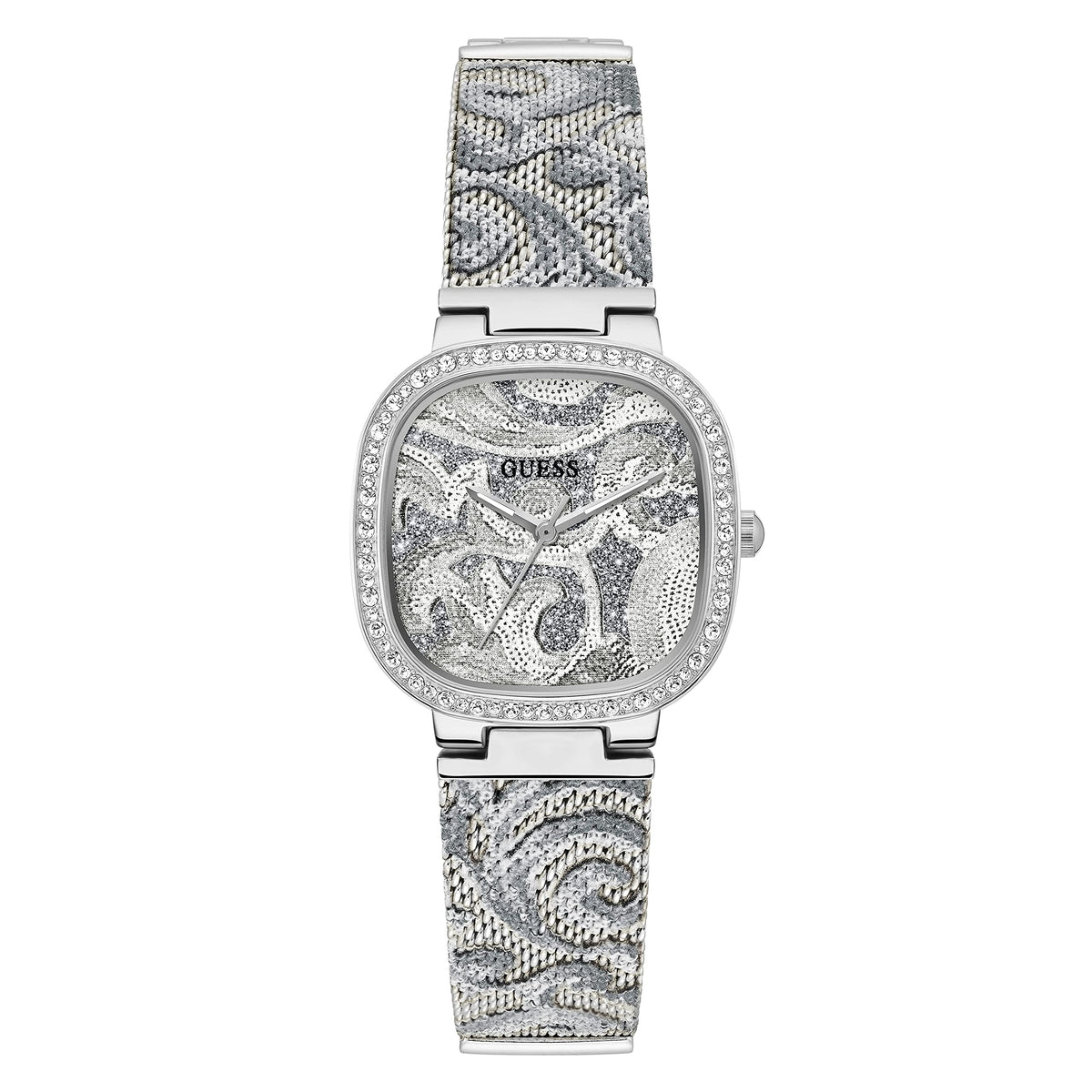 GUESS Women's Quartz Watch with Stainless Steel Strap, Silver, 13.5 (Model: GW0304L1)