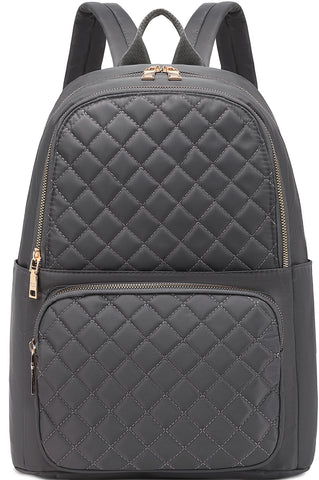 Gazigo Backpack for Women, Nylon Travel Backpack Purse Black Shoulder Bag Small Casual Daypack for Womens (X Large Quilted Grey)