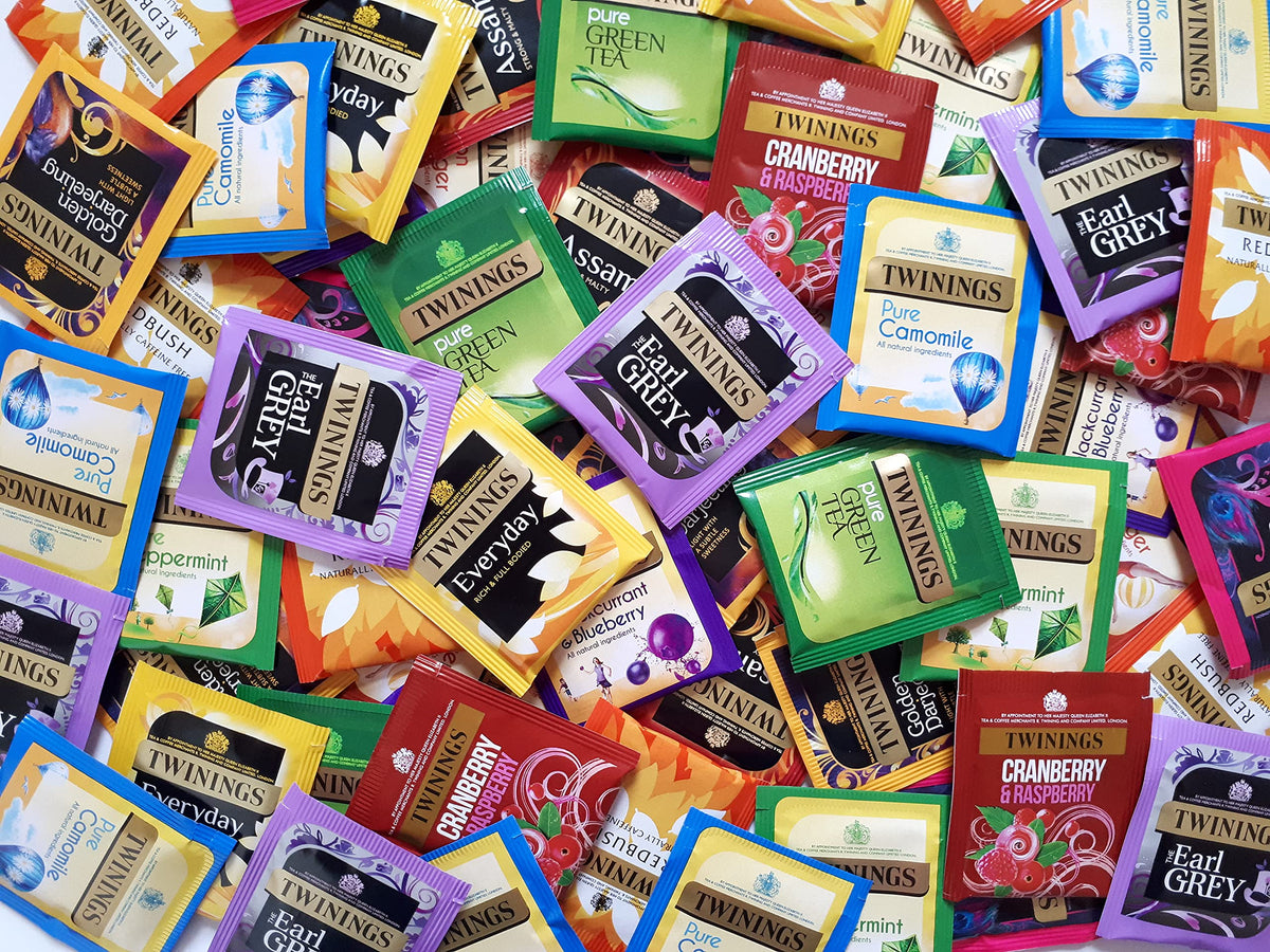 Twinings Tea Bags Individual Enveloped Tagged Classic and Flavoured Selections (50 Tea Envelopes)