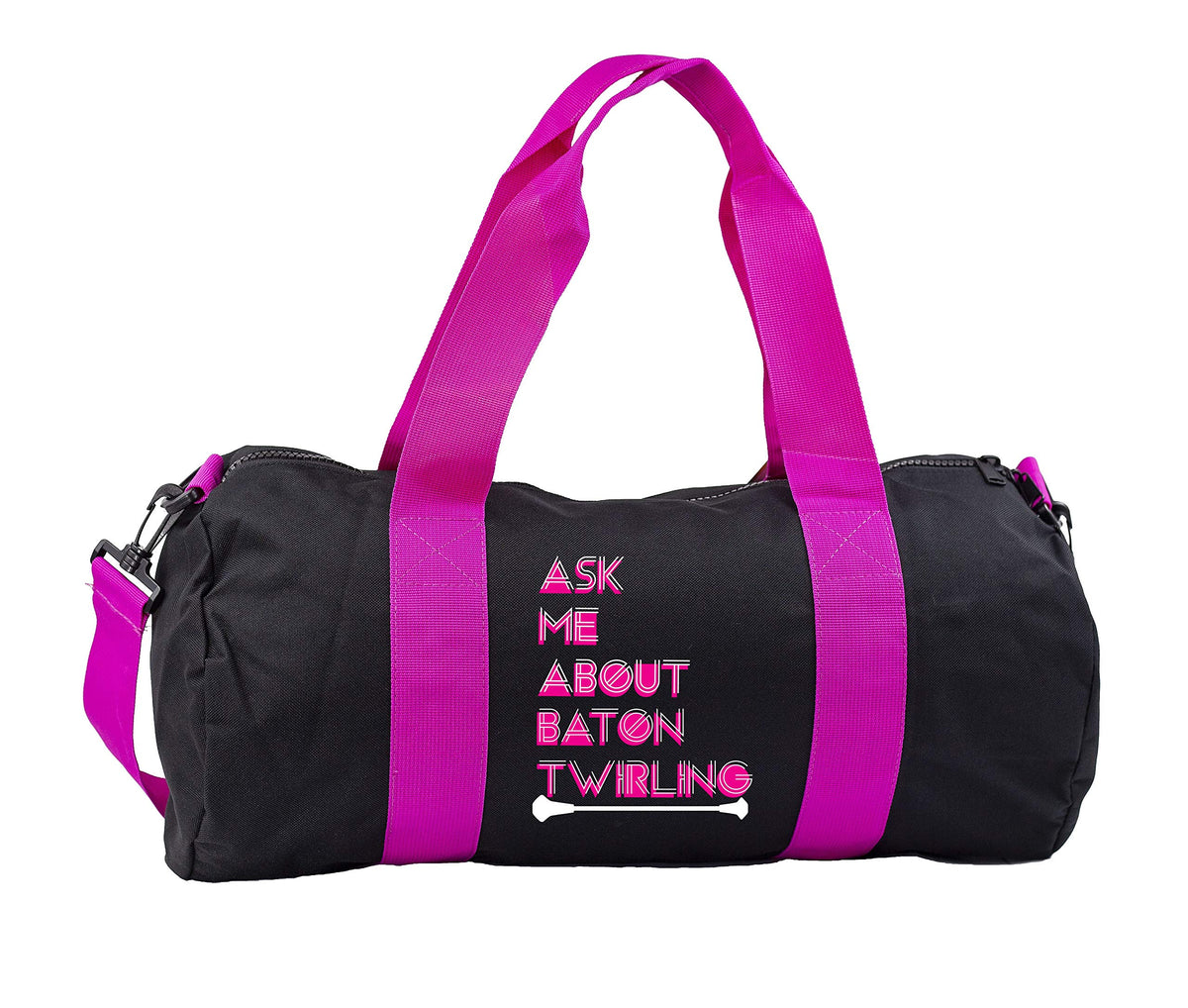Hippowarehouse Ask Me About Baton Twirling Gymwear Gym Duffle Cylinder Uniform Kit Bag 50 x 25 x 25cm 20 litres