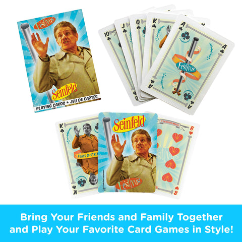 AQUARIUS Seinfeld Festivus Playing Cards - Seinfeld Festivus Deck of Cards for Your Favorite Card Games - Officially Licensed Seinfeld Merchandise & Collectibles