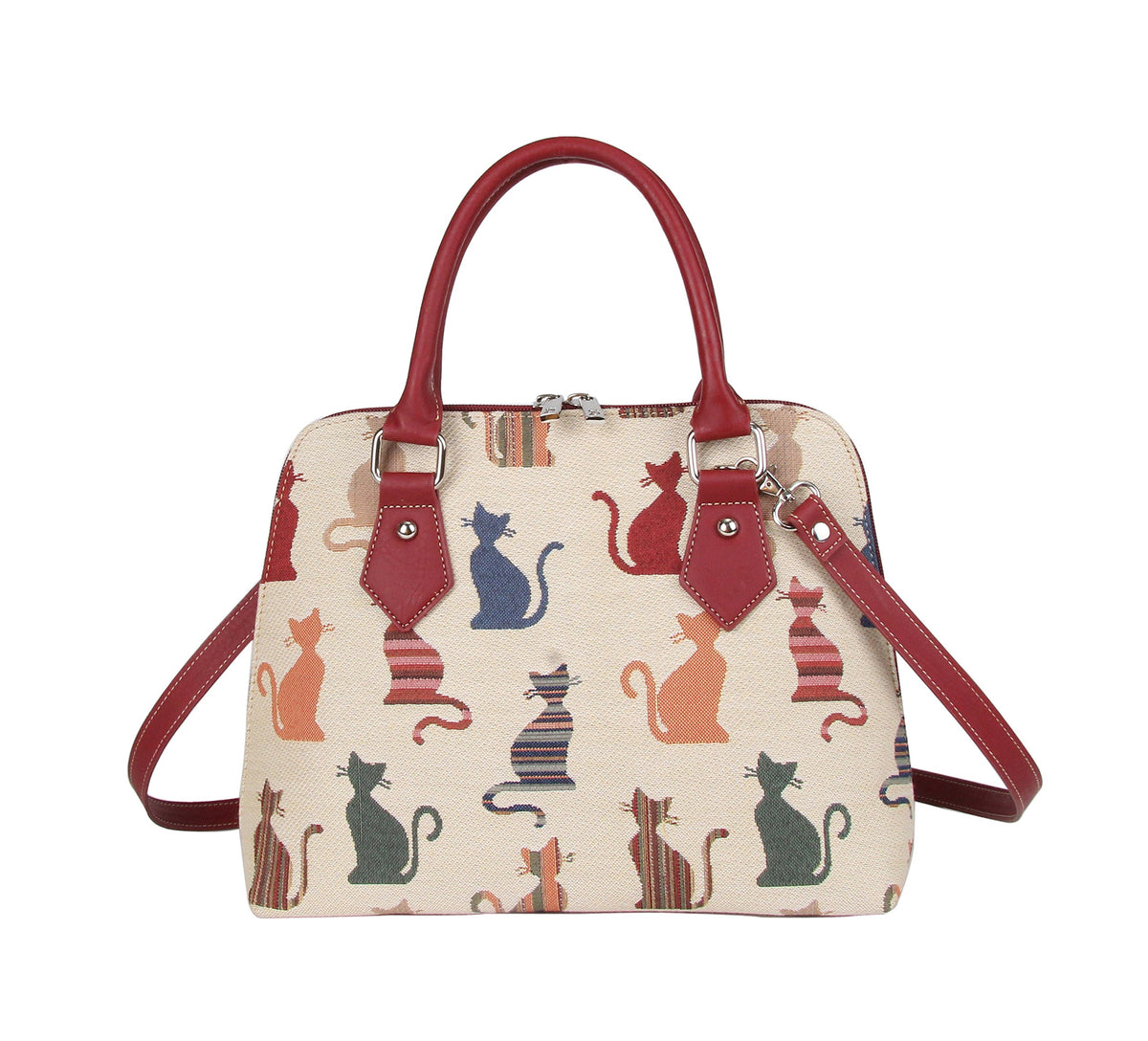 Signare Tapestry Hand Shoulder Bag Cross Body Purses Handbag Satchel Bag for Women In Pet Cat Design | CONV-CHEKY