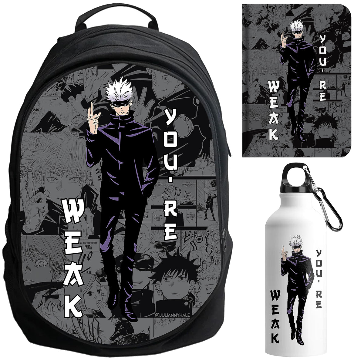 Epic Stuff HOME OF HEROES - ANIME - Back To School Combo Weak You Re Backpack For School & College Students - Perfect Combo For Anime Fans, Combo new 7, L, Modern