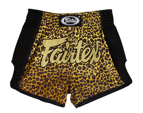 Fairtex Slim Cut Muay Thai Boxing Shorts - BS1709 (Leopard Skin, Large)