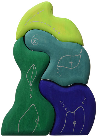 Grimms CASA AQUA Fantastic Stacking Blocks House, 4 Pieces