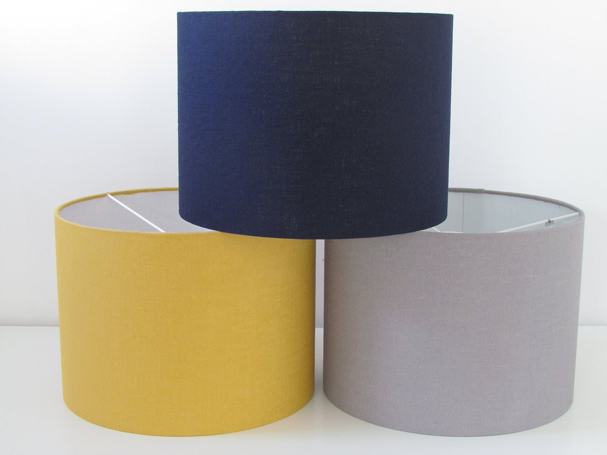 Handmade Linen Textured Fabric Drum Lampshade Lightshade Choice of Colours