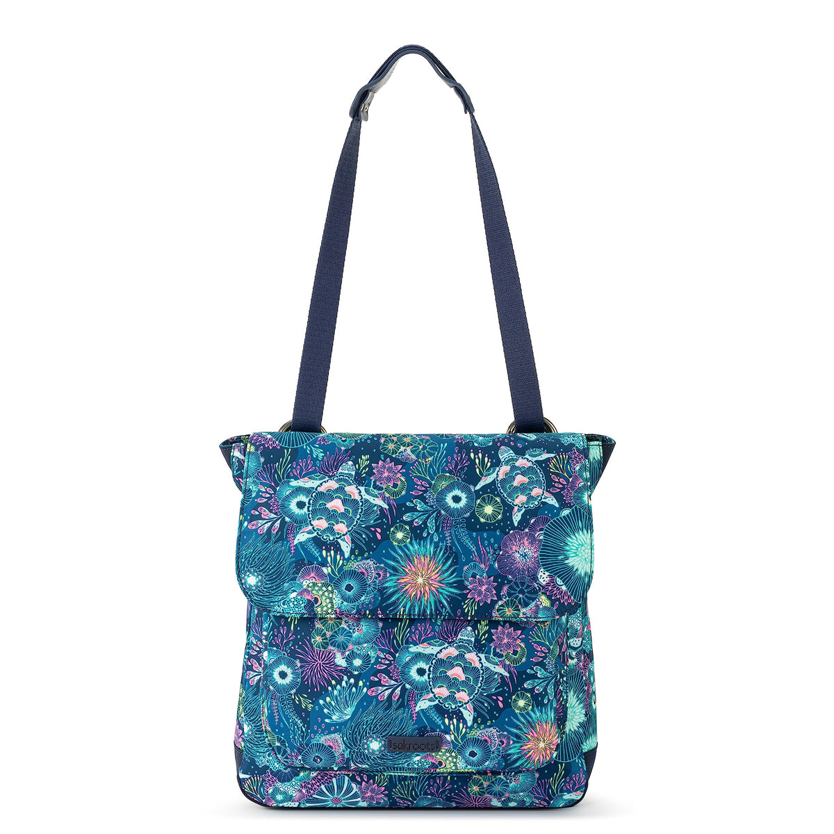 Sakroots Women's Olympic Convertible Backpack, Royal Blue Seascape, 13IN x 3IN x 12.5IN