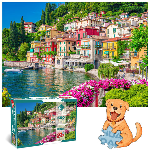 Lake Como 500 Piece Jigsaw Puzzles for Adults Varenna Village of Lovers Jigsaw Puzzles for Adults 500 Pieces Puzzle Gifts
