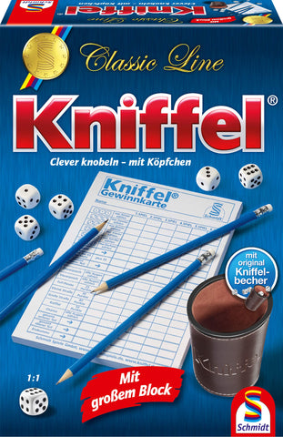 Schmidt Spiele 49203 "Classic Line - Kniffel Family Game with Big Game Block