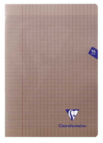 Clairefontaine - Ref 363161C - Mimeys Side Stapled Notebook (96 Pages) - A4 Size, Polypro Cover, 90gsm Brushed Vellum Paper, Séyès Ruling - Grey Cover