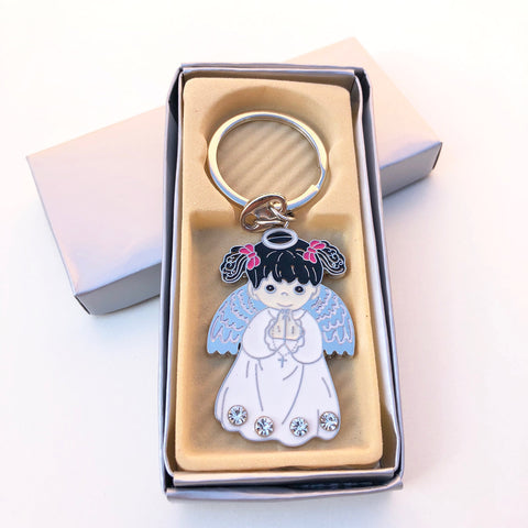 YRP 12 New White Angel Girl Keychain Baptism Party Favor