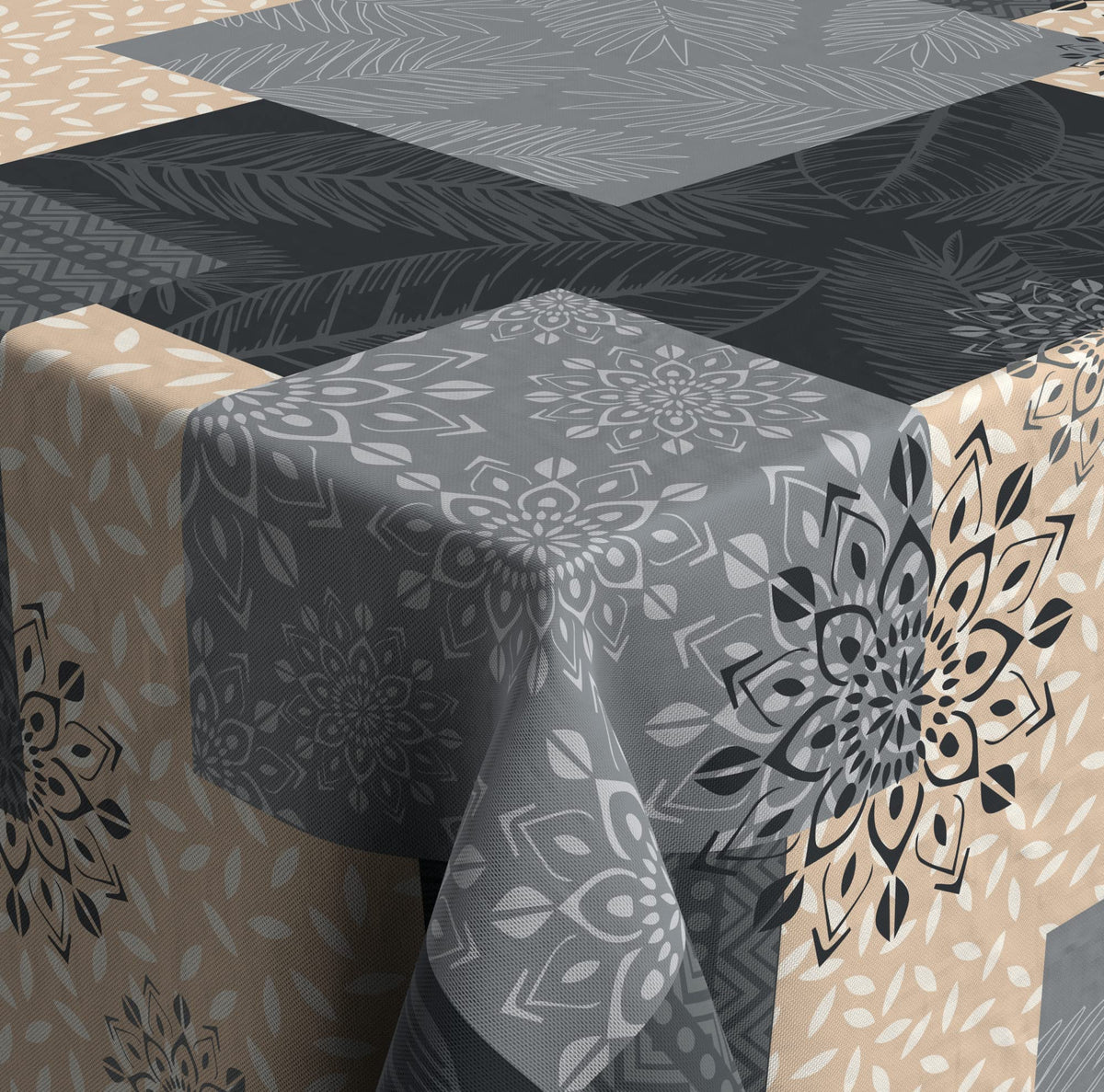 Venilia Taenga Printed Tablecloth, Table Linen, Table Decoration, Non-Iron, Polyester, Square, 1.8 m x 1.8 m, 59516
