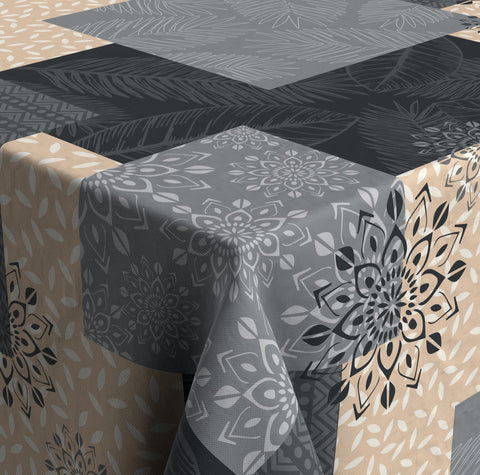 Venilia Taenga Printed Tablecloth, Table Linen, Table Decoration, Non-Iron, Polyester, Square, 1.8 m x 1.8 m, 59516