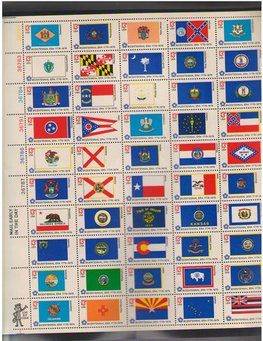 US Bicentennial State Flags Scott 1633-82 13 cent Set of 50 Stamps MNH
