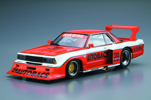 Aoshima 1/24 Model Car No.24 Nissan KY910 Bluebird Super Silhouette '83 Model Kit(Japan Import)