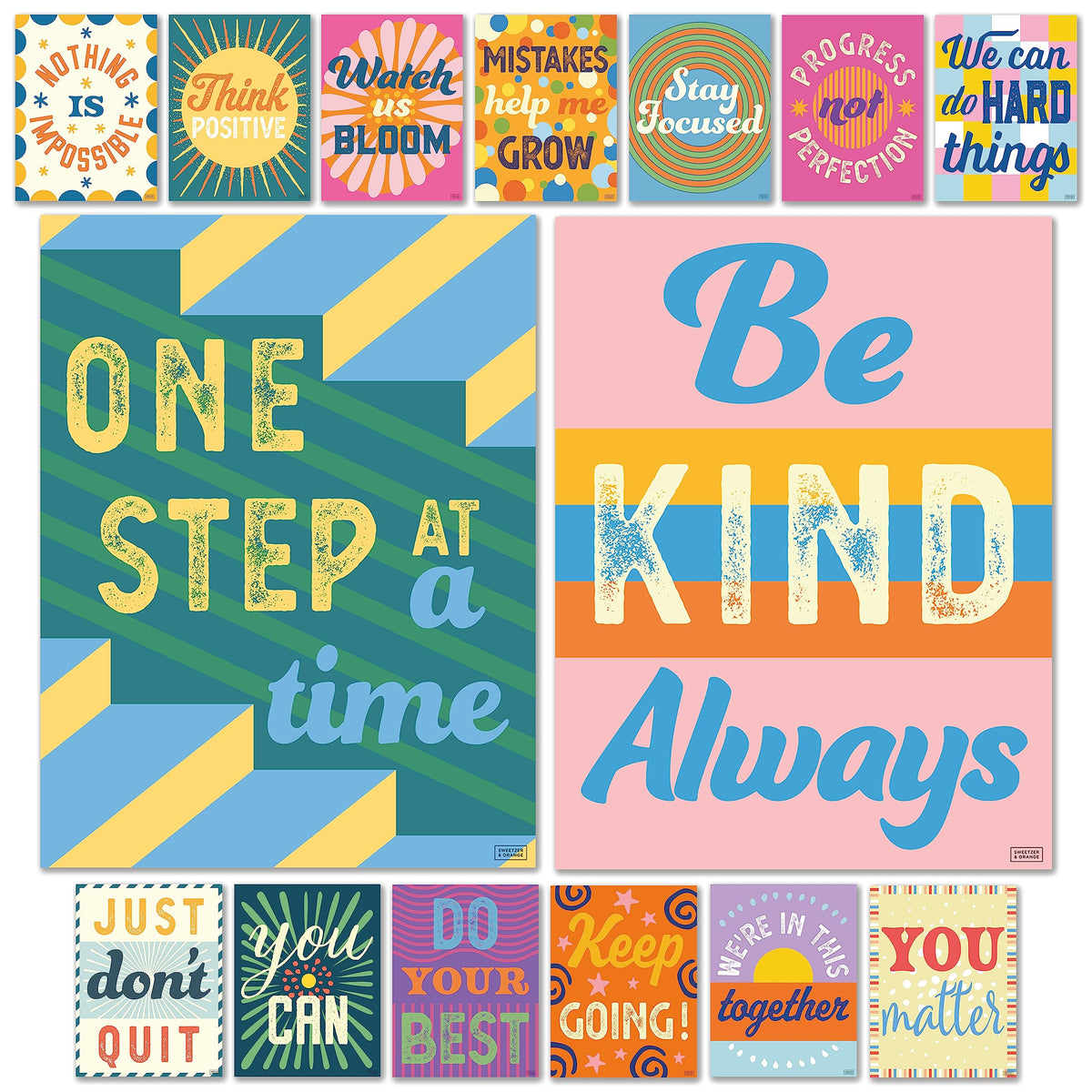 S&O Set of 15 Motivational Posters for Classroom - Classroom Motivational Poster - Inspirational Classroom Posters High School - Inspirational Posters for Classroom - Motivational Posters for Office