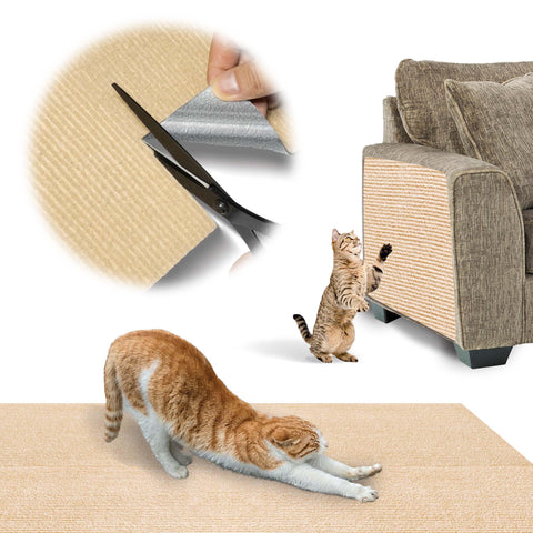 Devopet Trimmable Self-Adhesive Cat Scratch Carpet Mat 11.8."x11.8(5 Pack), Cat Scratch Furniture Protector, Replacement for Cat Tree Shelf Shelves Cat Scratching Post,Scratcher Cat Wall Furniture