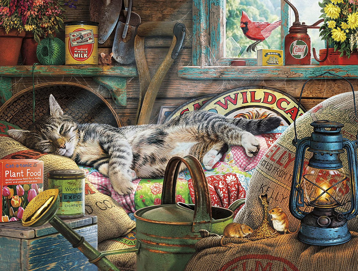 Buffalo Games - Cats Collection - Laid-Back Tom - 750 Piece Jigsaw Puzzle Black,orange,yellow, 24"L X 18"W