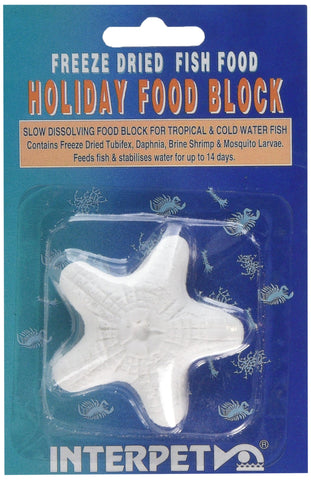 Interpet Slow Release Holiday Mineral Fish Food Block with Freeze Dried Food