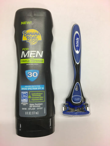 Banana Boat Men Triple Defense Sunscreen Lotion SPF 30, 6 oz (Pack of 1 + Bonus)