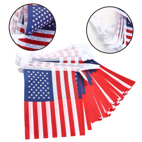JOYIN 4th of July Decorations Set with 12 Small American Flags on Stick & 2 String Pennant American Flag Banners, Patriotic Party Supplies for Memorial Day Decorations, Independence Day, Veterans Day