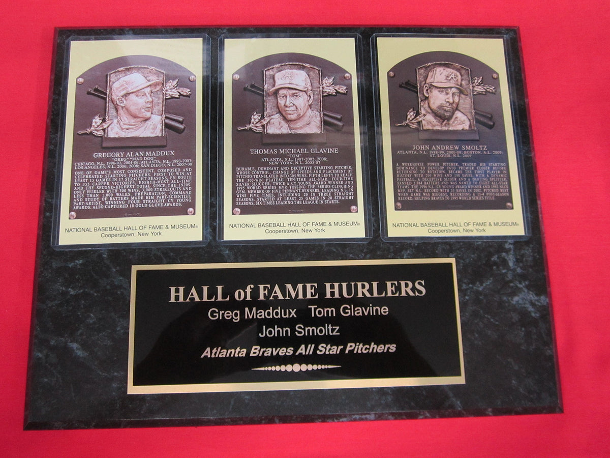 Greg Maddux Tom Glavine John Smoltz Braves Hall of Fame Induction Postcard Plaque