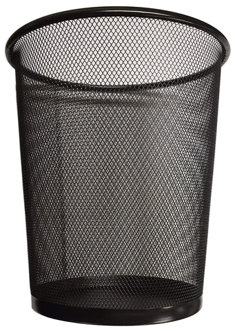 DIVCHI Circular Mesh Wastebasket Trash Can, Waste Basket Garbage Can Bin for Bathrooms, Kitchens, Home Offices, Dorm Rooms(BLACK)