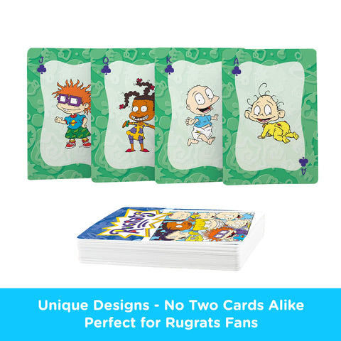 AQUARIUS Rugrats Playing Cards - Rugrats Themed Deck of Cards for Your Favorite Card Games - Officially Licensed Rugrats Merchandise & Collectibles - Poker Size with Linen Finish