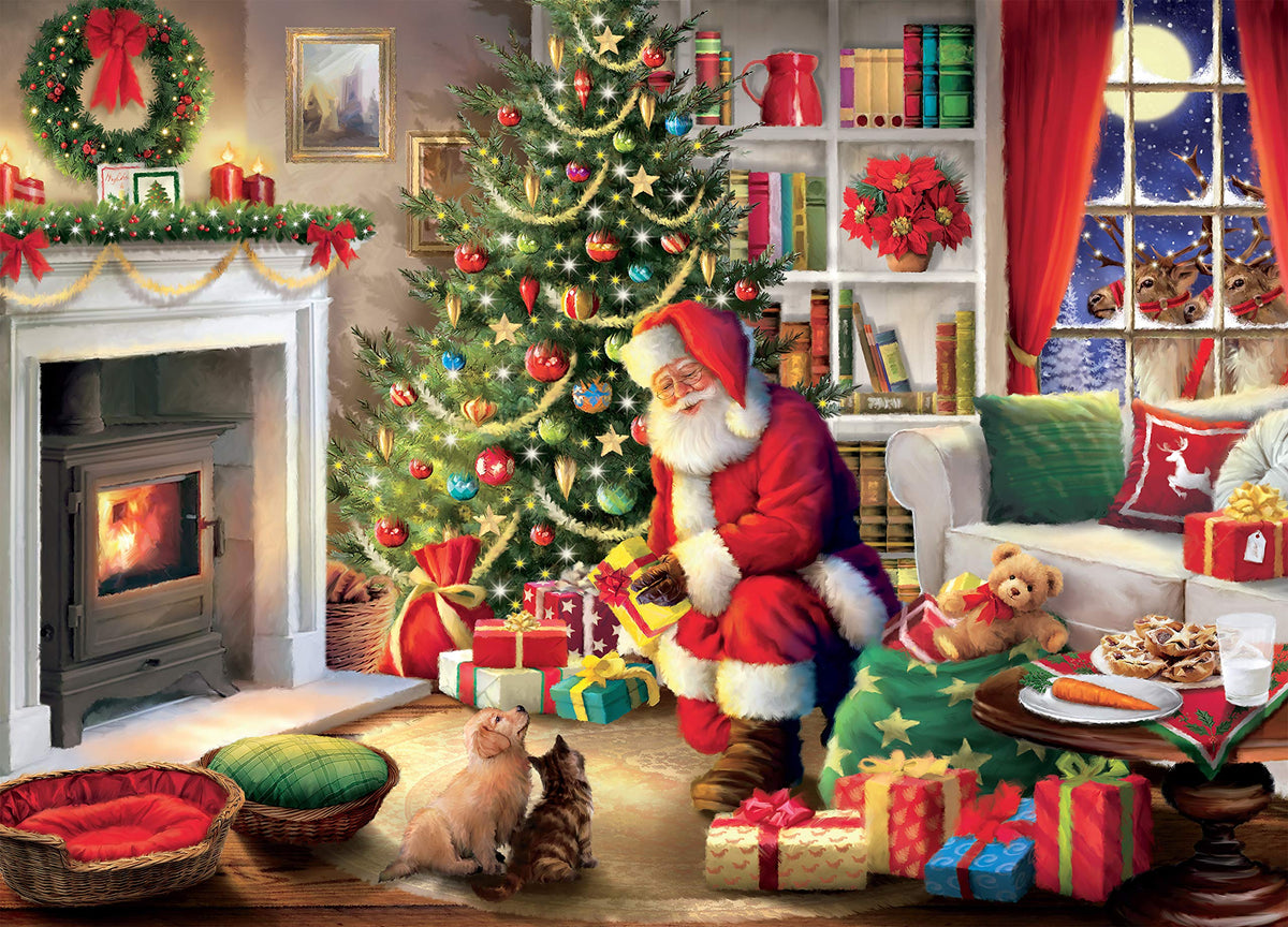 Ceaco Classic Christmas - SantaÃƒÂ¢Ã¢â€šÂ¬Ã¢â€žÂ¢s Visit Jigsaw Puzzle, 1000 Pieces