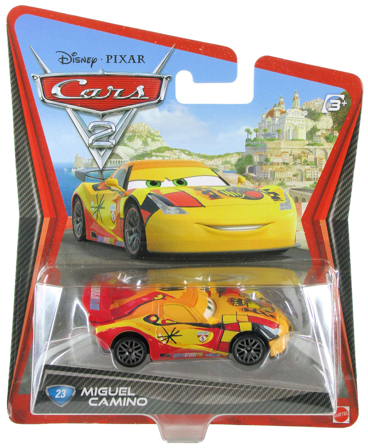 Disney Pixar Cars 2 Movie Series Mattel 1:55 Scale Die Cast Car #23 Miguel Camino