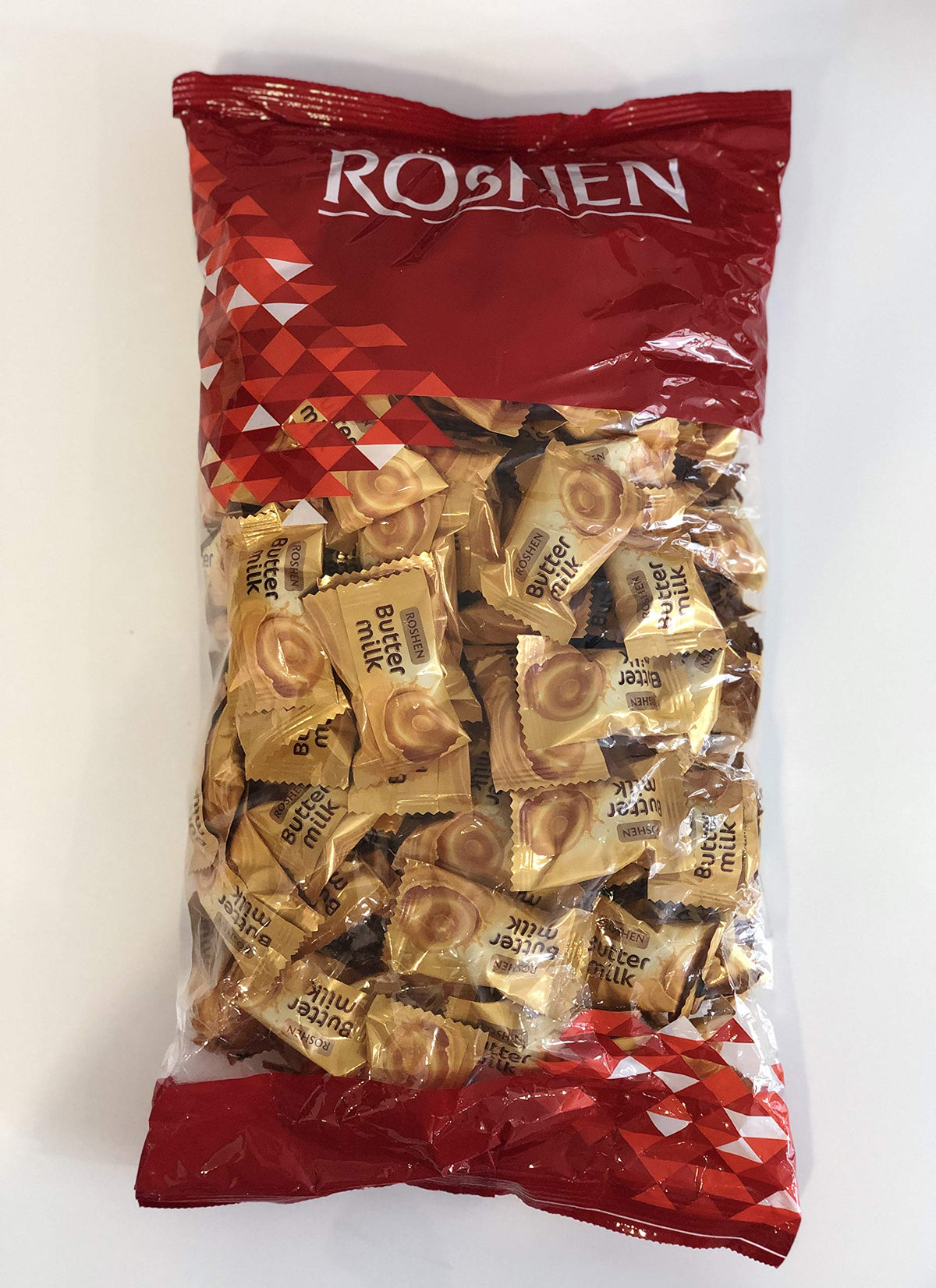 Roshen Butter Milk Hard Candy Milk Flavor Kosher and Halal, Delicious, Flavorful Butter Milk Hard Sweets 1kg/2.2lb