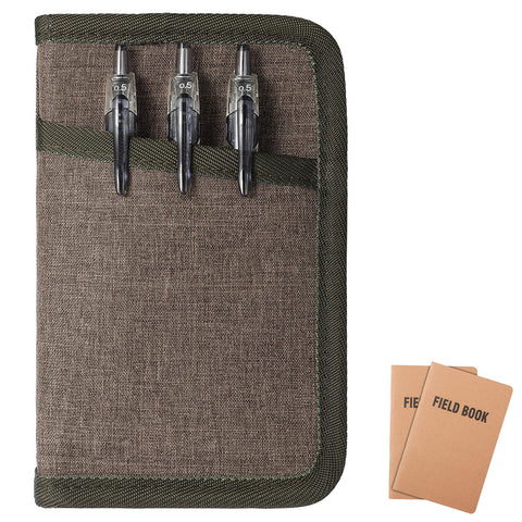 DISEYA Field Notes Notebooks Cover Moleskine Cahier 3.5 x 5.5 with Zipper Pen Holder, Water Resistant Pocket Notebook Cover for Journal Notebook Planner, Sketchbook Cover, Classy Waxed Canvas