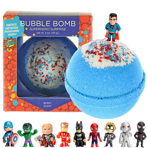 Bath Bombs for Kids with Surprise Superhero Inside - Kids Bath Bombs with Superhero Toys - Fruity Scents, Relaxing Aromas, Safe for Sensitive Skin - Ideal Gift for Girls & Boys by Two Sisters - 1 Pack