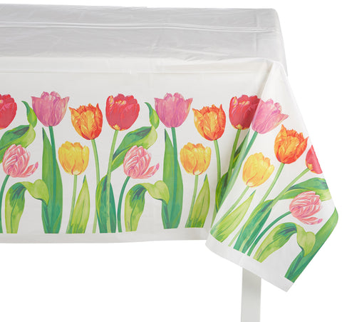 Amscan Bright Tulips Plastic Table Cover | Party Tableware