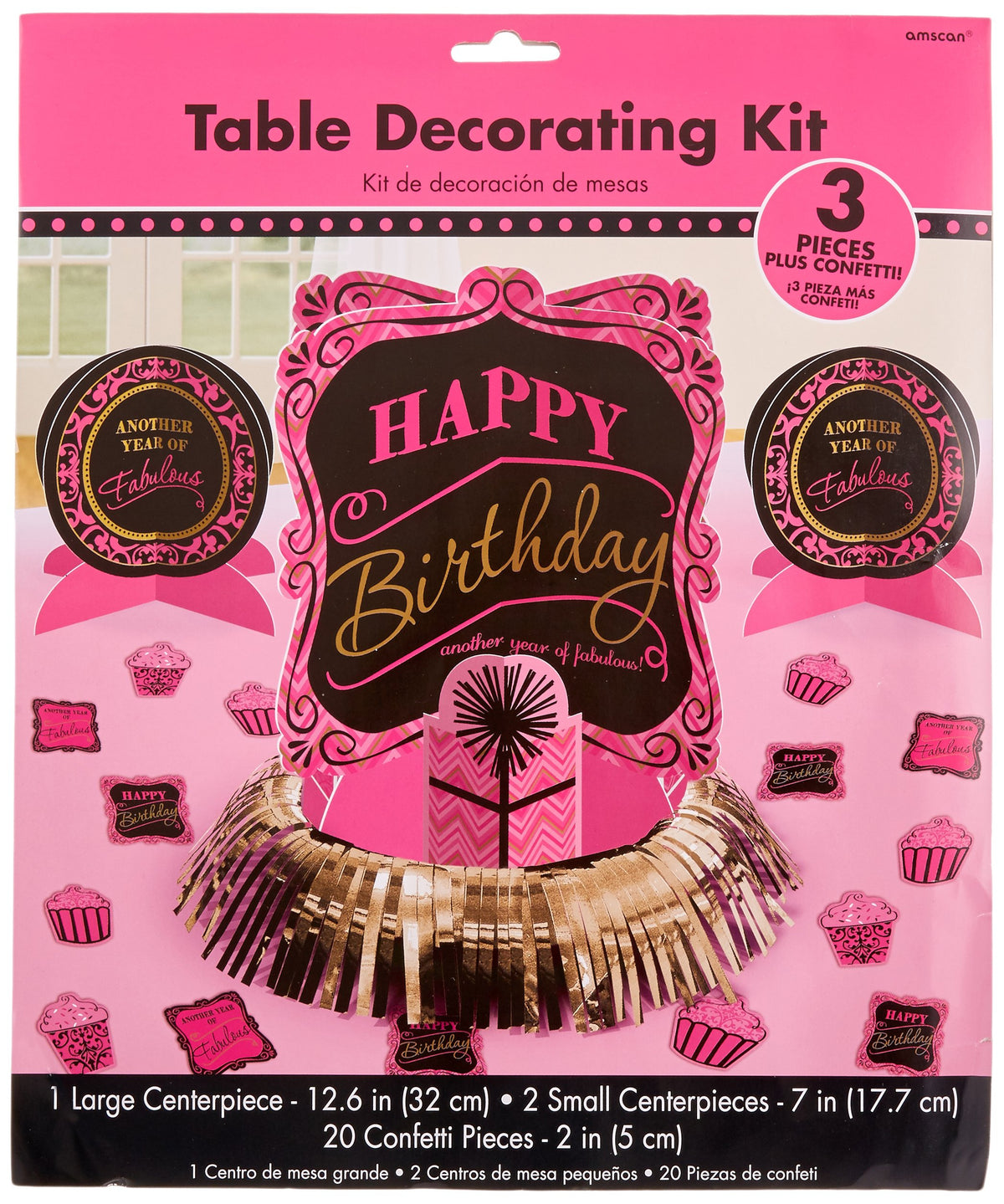 Amscan Fabulous Table Decorating Kit, 2", Multi Color