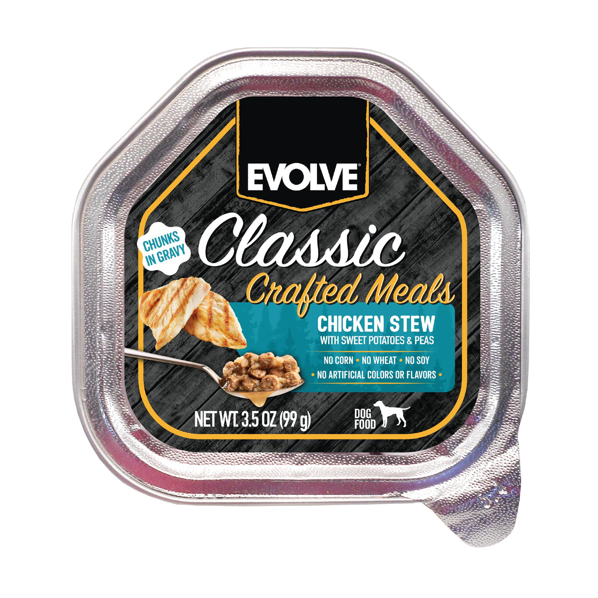 Evolve Classic Crafted Meals Chicken Stew Wet Dog Food | 3.5 oz - 15 Pack