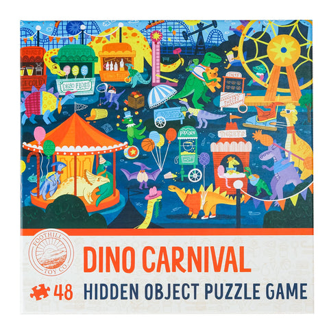 Foothill Toy Co. ChildrenÃƒÆ’Ã†â€™Ãƒâ€šÃ‚Â¢ÃƒÆ’Ã‚Â¢ÃƒÂ¢Ã¢â€šÂ¬Ã…Â¡Ãƒâ€šÃ‚Â¬ÃƒÆ’Ã‚Â¢ÃƒÂ¢Ã¢â€šÂ¬Ã…Â¾Ãƒâ€šÃ‚Â¢s Jigsaw Puzzle | Unique Dinosaur Art | Educational Gift for Kids 3-8, Dino Carnival - 48 Piece